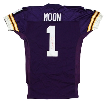 1994 Warren Moon Game Used and Signed Minnesota Vikings Home Jersey